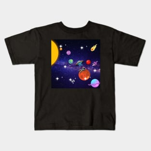 Astronaut Chilling In Space Kids T-Shirt